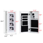 Simple PVC Wood Grain Coating Photo Storage Damp-proof Jewelry Mirror Cabinet White - Image 6