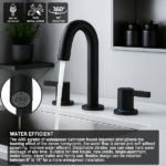 8-Inch Widespread Lavatory Faucet, 2-Handle 3-Hole with 360° Spout Vanity and Pop-Up Drain, Matte Black[Unable ship on weekends, TK/TEMU only for pickup, only TX10643 warehouse supports GOFO] - Image 14