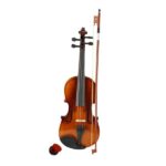 New 1/2 Acoustic Violin Case Bow Rosin Natural - Image 2