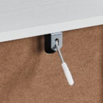 Handleless Grille-Finished 4-Drawer Bedside Table P2 Particleboard + MDF & Melamine Veneer + Thermoformed Drawer Dresser 23.62*14.96*30.71in White - Image 10