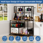 Double 3D Printer Stand with Filament Storage, Heavy-Duty Metal Frame Dual 3D Printer Table Workbench, T-Type Filament Holder, Lockable Wheels, Mobile or Fixed Printer Rack for Home & Workshop - Image 2