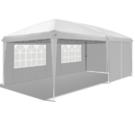 10'x20' Instant Pop Up Canopy Tent White, 6 Side Panels 2 Doors 4 Mesh Windows, 28/22mm Powder Coated Steel Frame, 10x20mm Crossbar, 210D Oxford Outdoor Folding Tent with Carry Bag, No Sandbags - Image 21