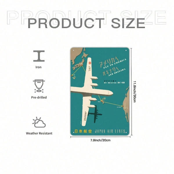 a69a4a78-ba78-471d-bbc1-5b33eabdd2fe.png CIFbuy 1pc Vintage Metal Tin Sign 20x30cm Unframed, To America & Okinawa Deluxe DC-6B Retro Airline Travel Poster Art, Retro Airline Travel Poster Art, Classic Sign 2ikTok, Sign 2ikTok, etro Airline Travel Poster Art Self-o ckup Logiopic - Image 1