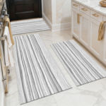 Three-piece kitchen rug set, non-slip and washable, abstract pattern kitchen hallway rug, soft and comfortable, suitable for sinks, floors, entrances, hallways and bathrooms. - Image 13