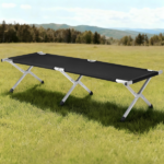 Portable Folding Camping Cot with Carrying Bag Army Black - Image 8
