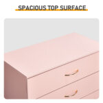 Nail polish powder textured surface, particleboard with melamine veneer, 66*33*73mm, four-drawer cabinet, faux rose gold handles - Image 6