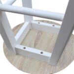 Foldable With Wooden Handle Semicircle Dining Cart With Round Stools White - Image 9