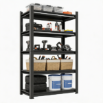 5-Tier Heavy Duty Metal Storage Shelving Unit, 2000 LBS Load Capacity Adjustable Shelves Organizer Rack for Home, Garage & Warehouse, 71.20"H x 35.43"W x 17.72"D, Black - Image 10