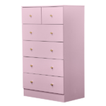 25.98"*15.75"*43.7"(L*W*D) 5-Tier 6-Drawer Cabinet Drawer Dresser with Gold Handles Macaron Pink - Image 4