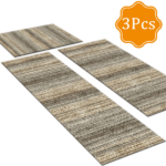 Three-piece kitchen rug set, non-slip and washable, abstract pattern kitchen hallway rug, soft and comfortable, suitable for sinks, floors, entrances, hallways and bathrooms. - Image 2