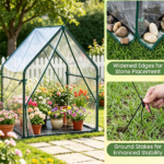 36" x 36" x 43" Mini Outdoor Greenhouse with Detachable PE Bottom Mat, Heavy‑Duty Metal Frame Small Grow Tent with Wind Ropes & Ground Stakes for Garden Balcony Patio - Image 4