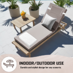 Outdoor Chaise Lounge Cushion, 72 in. x 21 in. x 3 in. Waterproof Fade-Resistant Patio Chair Pad for Pool Beach - Image 2