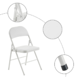 Same Code 71155989 6pcs Elegant Foldable Iron & PVC Chairs for Convention & Exhibition White - Image 3