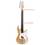 [Do Not Sell on Amazon] Fretless Electric Bass Guitar Full Size 4 String for experienced Bass Players Cord Wrench Tool Burlywood - Image 18