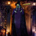 11.8ft Life Size Hanging Witch Talking Halloween Hanging Decoration - Image 8