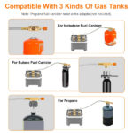 12000W Portable Camping Stove With Cassette Adapter Windproof Outdoor Backpacking Burner with Carrying Case Igniter for Outdoor Hiking Camping Picnic Backpacking - Image 7