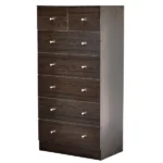 6-Tier 7-Drawer Cabinet with Matte Gold Handles Particleboard Melamine-Coated Storage Cabinet 25.98*15.75*51.57in Brown - Image 4