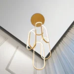 High Ceiling Chandelier Modern LED Ring Pendant Light 3 Color Dimmable Gold Chandeliers Contemporary 78in Hanging Light Fixture with Remote Control for Foyer Entryway Staircase - Image 3