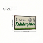 CIFbuy Vintage Iron Wall Art Rustic Metal Sign My Herb Garden German Text Botanical Illustrations 8x12in 2D Flat Durable Indoor Outdoor TikTok, TikTok, Self-pickup Logiopics - Image 3