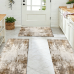 Three-piece kitchen rug set, non-slip and washable, abstract pattern kitchen hallway rug, soft and comfortable, suitable for sinks, floors, entrances, hallways and bathrooms. - Image 9