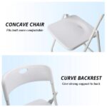 6 Pack Plastic Folding Chairs, Stackable Commercial Chairs, Portable Event Seats Indoor Outdoor for Home Event Party Picnic School Wedding, White - Image 3