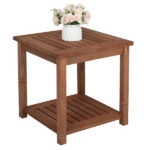 Square Wood Side Table Carbonized Color - Image 9