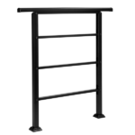 [Same Code 66442124 66442124]Handrails for Outdoor Steps, Wrought Iron Handrail Fits 1 or 3 Steps, Transitional Handrail with Installation Kit, Black - Image 3