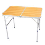 3ft Aluminum Alloy Folding Table wood grain color - Image 5