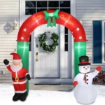 8ft with Santa Snowman 7 Lights Inflatable Festive Arch Decoration - Image 10