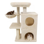 Beige 33.5" Multi-Level Cat Tree with 2-Tier Condo, Sisal Scratching Posts & Anti-Toppling Device for Cats - Image 2
