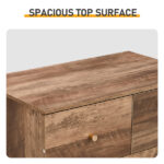 Gray particleboard with linen-textured melamine finish, 66*40*91cm, 3+2 drawers, drawer cabinet with matte gold handles - Image 6