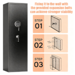 57" High Large Capacity Mechanical Gun Safe for Rifles & Handguns, Digital Password Lock, Built-In Independent Lock Box, Adjustable Shelves, Pre-Assembled No Assembly Required - Image 6