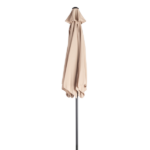 9ft Patio Umbrella, Outdoor Market Umbrella with Push Button Tilt, Crank Handle, 6 Sturdy Iron Ribs, UPF 50+ Waterproof Solution-Dyed Polyester Canopy, for Garden, Deck, Backyard, Poolside, Beige - Image 2