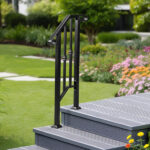 Replace 74115089 Matte Black Outdoor 1st Tier Iron Handrail - Image 7
