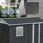 9x6 FT Metal Garden Shed with 1 Windows for Outdoors Patio Hinge Doors Storage Sheds - Image 6