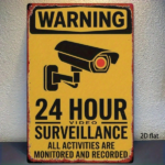 CIFbuy Vintage 24-Hour Video Surveillance Metal Sign, Black Camera Red Lens Warning Sign, 8x12 Inch Flat Iron Wall Art, Retro Security TikTok, TikTok, ity Self-pickup Logiopics - Image 7