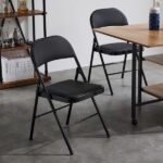 Same Code 33457557 4pcs Elegant Foldable Iron & PVC Chairs for Convention & Exhibition Black - Image 20