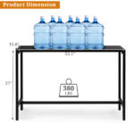 Replace 15354251 55" Outdoor Bar Table with Adjustable Feet, Rectangle Narrow Counter Height Table, Ideal Bar Height Table for Balcony Patio Garden Yard Poolside, Black - Image 9