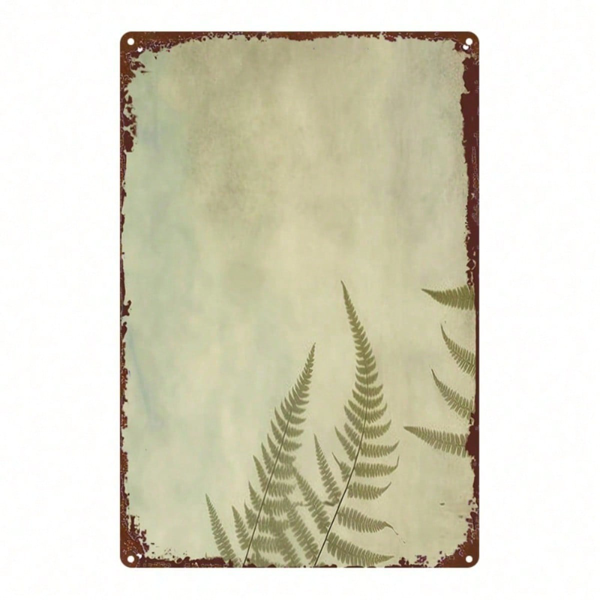 CIFbuy Vintage Fern 2D Flat Iron Metal Sign 8x12 Inch Durable Nostalgic Style Metal Plaque Decorative Wall Art Painting For Bar Bedroom TikTok, TikTok, room Self-pickup Logiopics