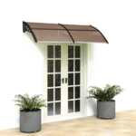 Same Code 82632470 80*38in Household Application Door & Window Rain Cover Eaves Brown Board & Black Holder - Image 13