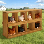 Nesting Boxes for Chickens, Wooden Chicken Nesting Box, Laying Eggs Nest Box for Chickens Hens Ducks, Yellow, 8 Compartments - Image 4
