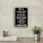 CIFbuy Vintage Survivor Metal Tin Sign 12x8 Inch Frameless Black Wall Decor (TikTok, temu pick-up service) - Image 5