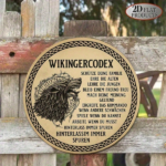 CIFbuy Vintage Viking Law German Text 8x8 Inch Round Aluminum Sign, 2D Flat Decorative Plaque For Living Room Office Bar Game Room Stud TikTok, TikTok, Self-pickup Logiopics - Image 6