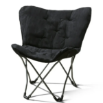 Micro Suede Fabric Butterfly Folding Chair, Black (Shipment from Walmart)