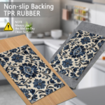 Three-piece kitchen rug set, non-slip and washable, abstract pattern kitchen hallway rug, soft and comfortable, suitable for sinks, floors, entrances, hallways and bathrooms. - Image 4