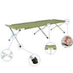 Same Code 27860141 RHB-03A Portable Folding Camping Cot with Carrying Bag Army Green - Image 11