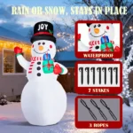 12FT Tall Lighted Christmas Inflatable Decoration, Inflatable Giant Snowman Holding Gift Boxes, Funny Blow Up Yard Decorations with Built-in LED Lights for Holiday Party Front Yard Lawn Garden Decor - Image 5