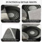Three-piece kitchen rug set, non-slip and washable, abstract pattern kitchen hallway rug, soft and comfortable, suitable for sinks, floors, entrances, hallways and bathrooms. - Image 6