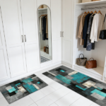 Three-piece kitchen rug set, non-slip and washable, abstract pattern kitchen hallway rug, soft and comfortable, suitable for sinks, floors, entrances, hallways and bathrooms. - Image 7