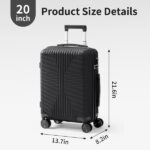 PP Trolley Case 20in Travel Suitcase Black - Image 16